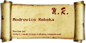 Modrovics Rebeka névjegykártya